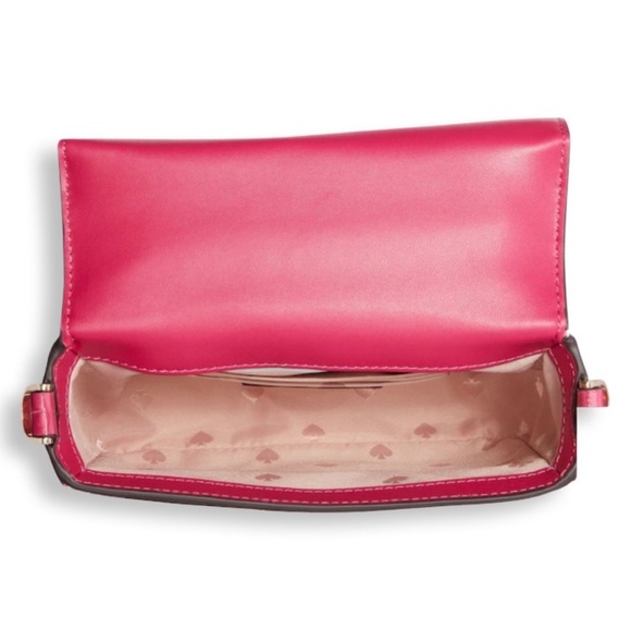 Kate Spade Pink Staci square croc crossbody with card holder - Picture 3 of 5
